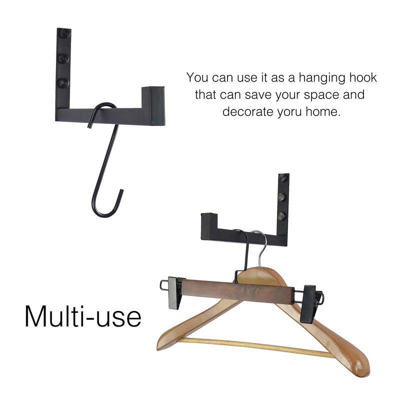 OVOV 2 Pack Heavy Duty Shelf Brackets Wall Mounted Industrial Farmhouse Floating Shelf Brackets with Lip - Image 5